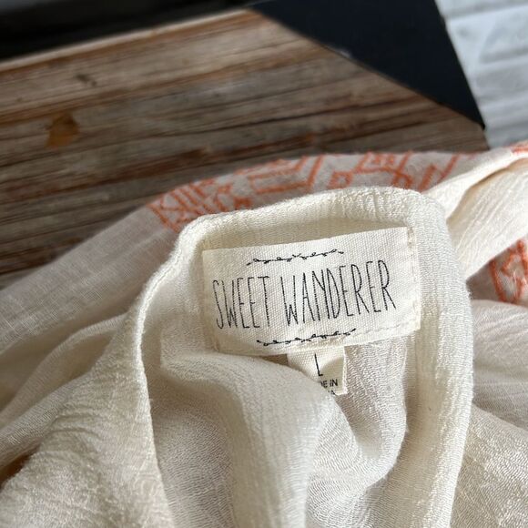 Sweet Wanderer Cream and Pink Embroidered Tank Top - Picture 5 of 6